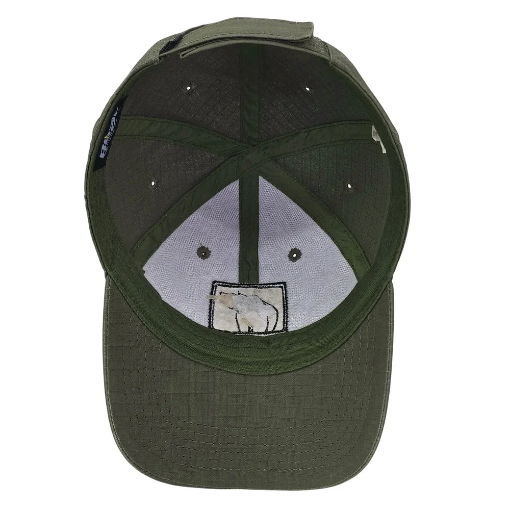 Bear Archery Ripstop Baseball Cap Hat OSFA Olive Green Embroidered Logo Hunting